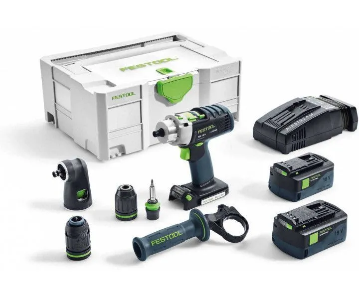 Фото Аккумуляторная ударная дрель-шуруповёрт Festool QUADRIVE PDC 18/4 Li 5,2 Set XL в интернет-магазине ToolHaus.ru